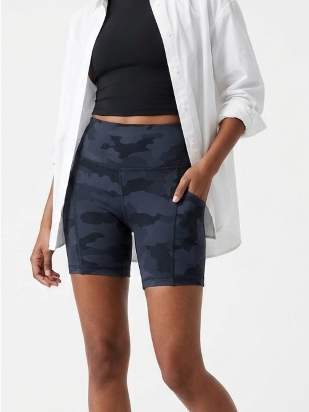 Lululemon Align High Rise Short with Pockets 6" Camo Deep Coal Size 0 W7CBKS